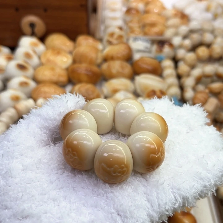 手串菩提根/象牙果30 象牙果原果镜面精抛kt 蒜瓣微瑕