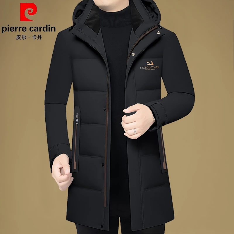皮尔卡丹羽绒服男款2025冬季新款男士鹅绒服中长款男式休闲外套厚