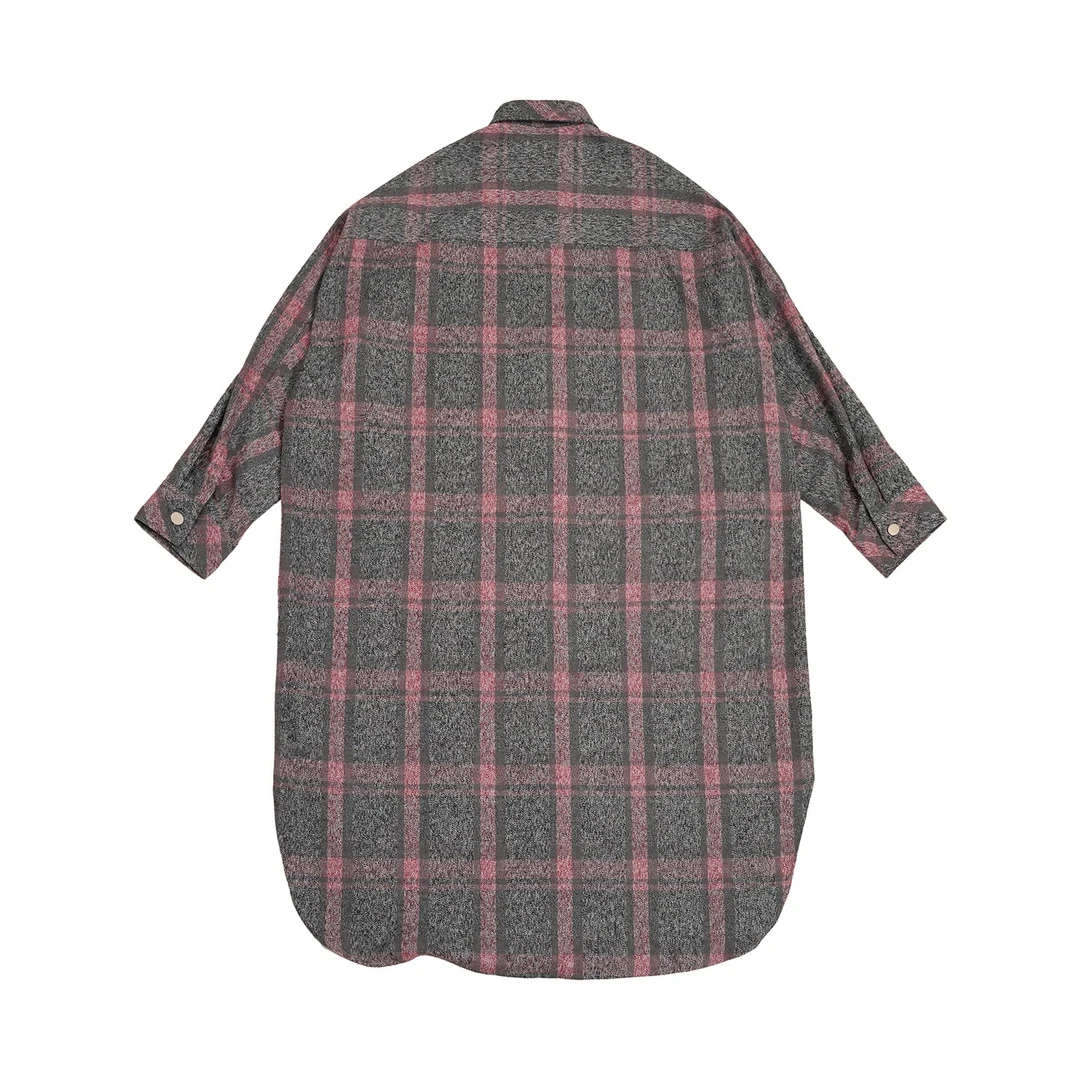 ZHUZHENFEI【彩虹】灰粉春夏宽松舒适拼色衬衫中长款外套-Z351208