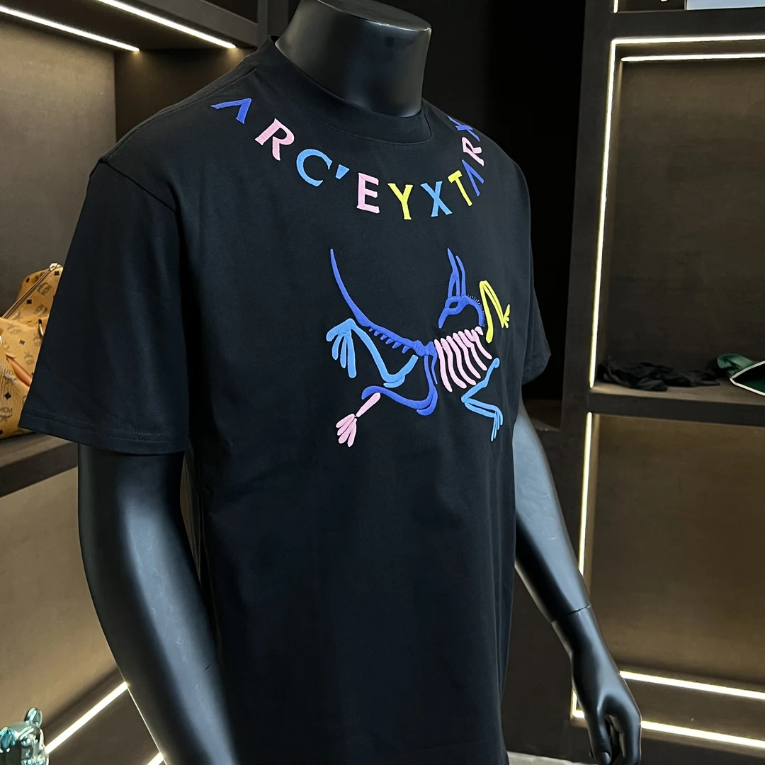 24号链接夏季彩色刺绣化骨龙男士情侣圆领百搭宽松短袖T恤JIE