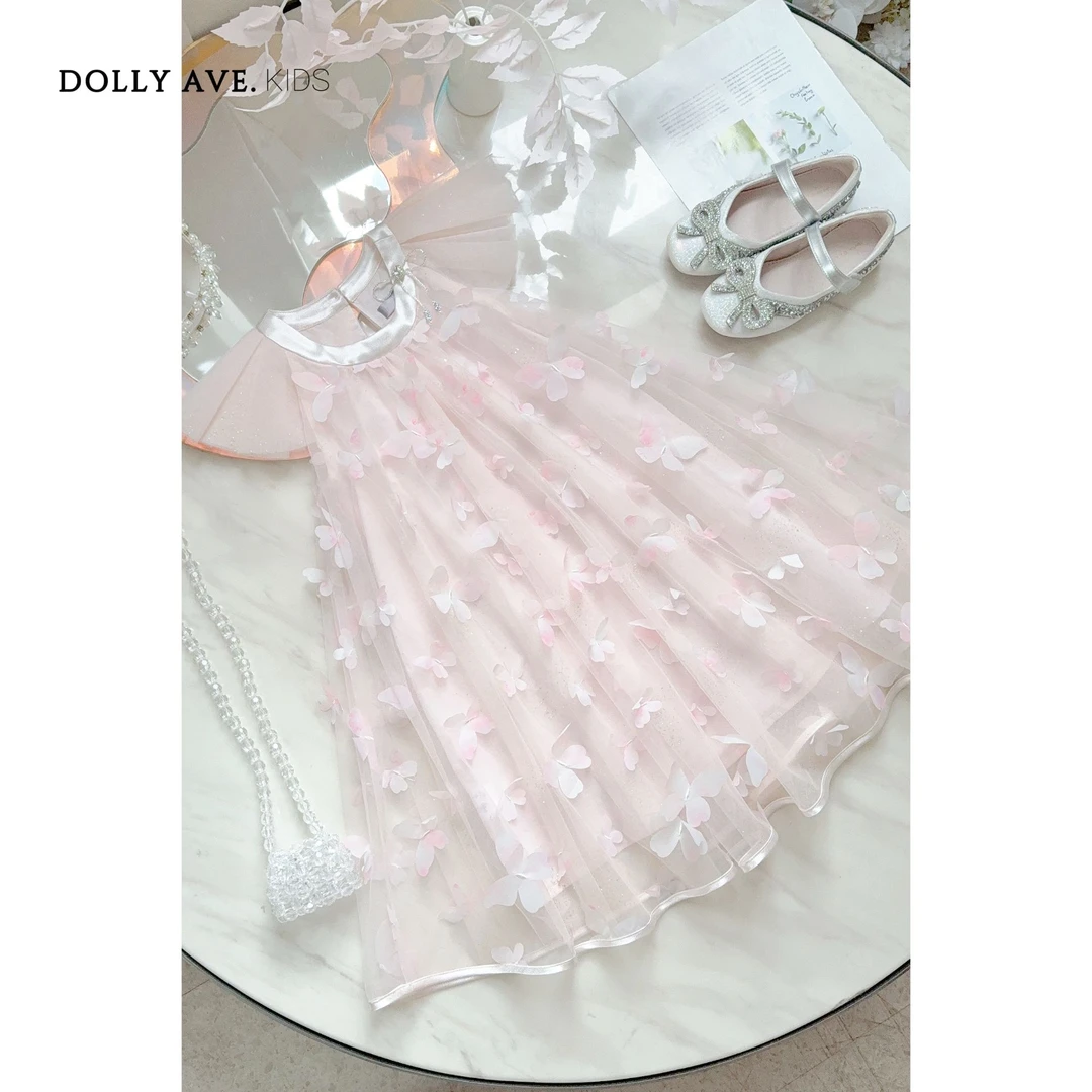 【现货】DollyAve 芊雅 轻奢甜美定制蝴蝶面料夏季女童公主连衣裙