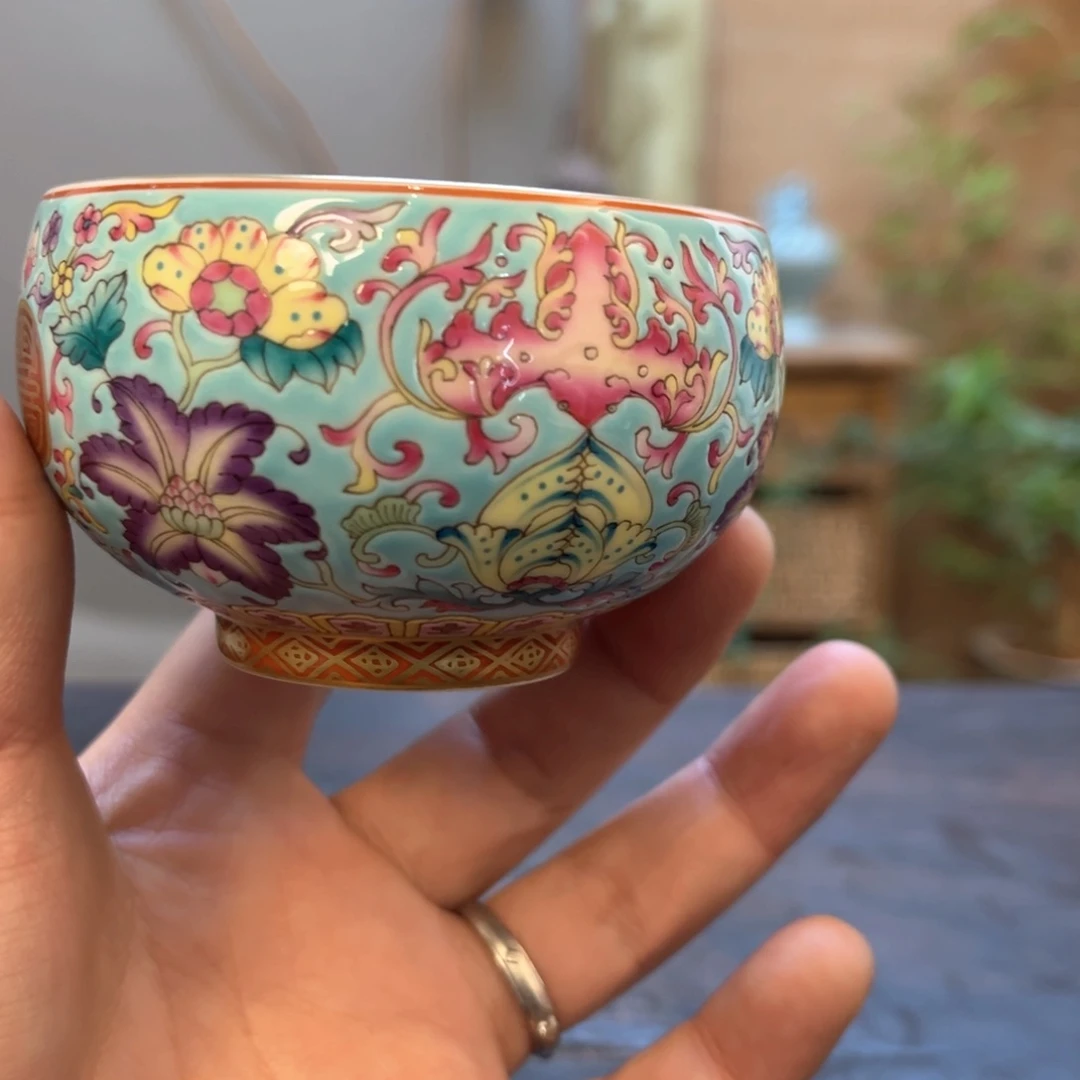 杯柴烧手工手绘陶瓷