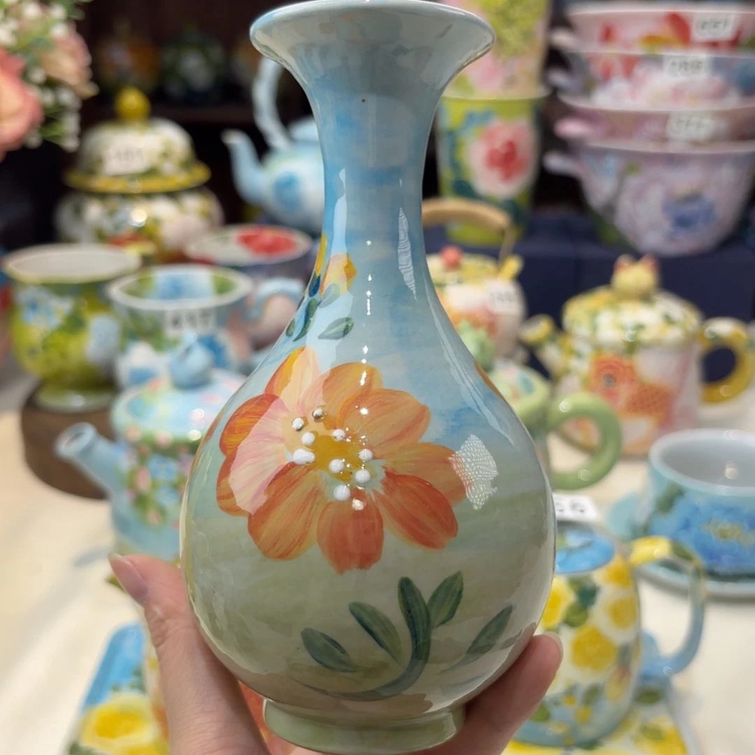 瓷片景德镇手绘高温釉下彩陶瓷茶具