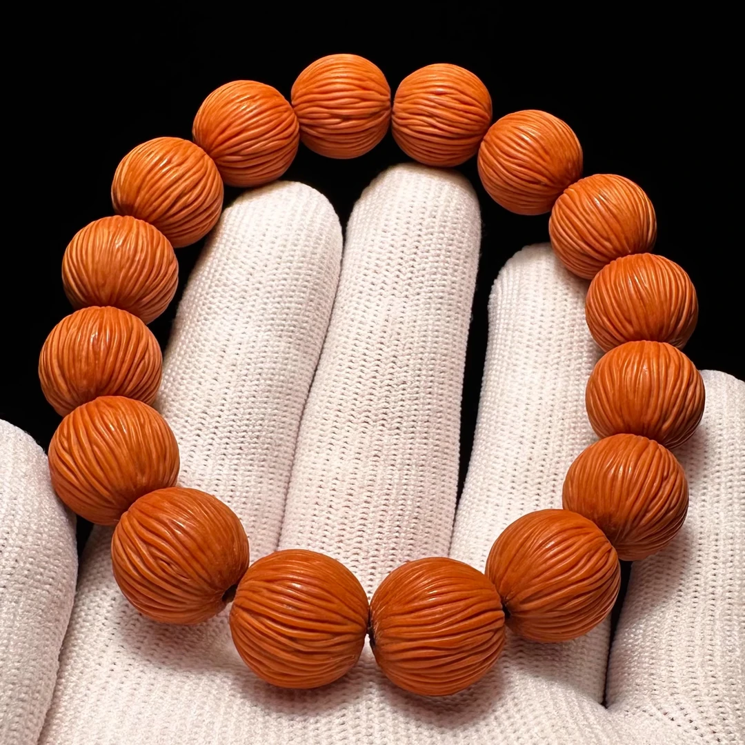 拉丝猴头手串高端货文玩男士款手链盘玩正圆光珠核桃雕刻橄榄核雕