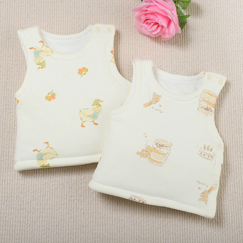 婴儿中厚棉保暖马甲秋冬款新生儿夹棉背心男女童坎肩外穿搭配马夹