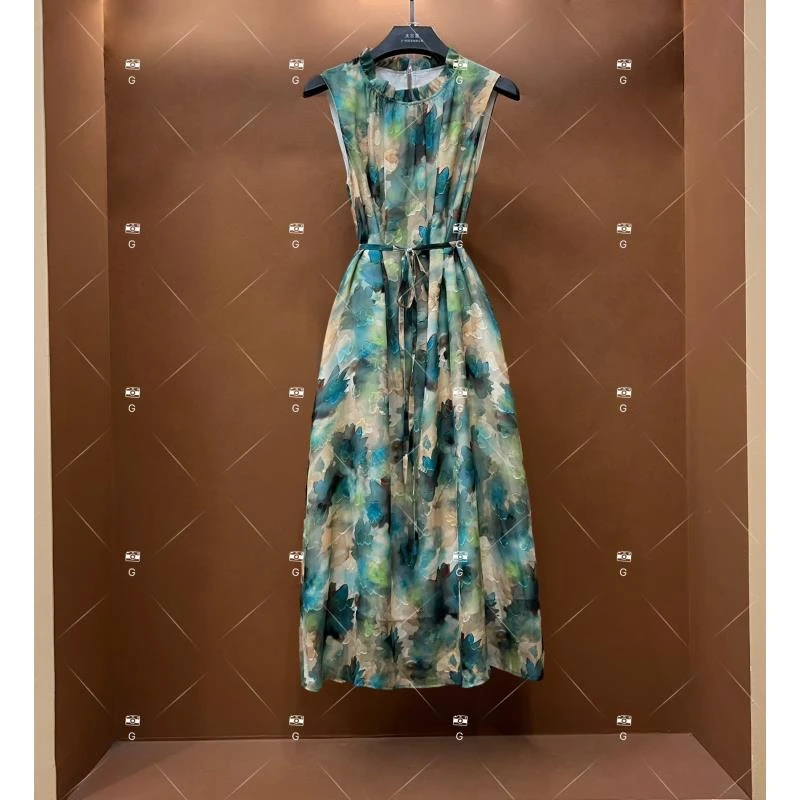 春夏丨设计师轻奢法式印花女士连衣裙 H-268