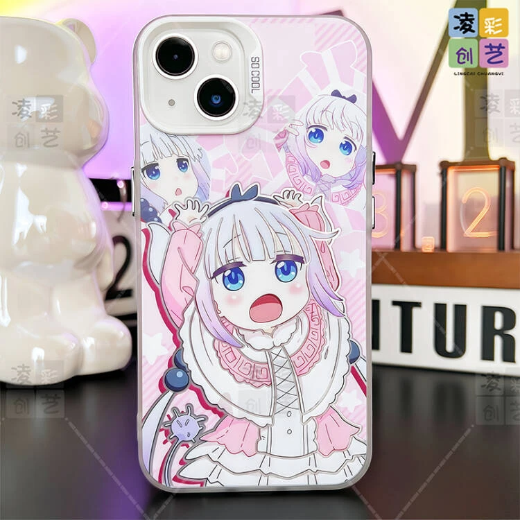 凌彩创艺手机壳适用苹果小米华为萌萌康纳周边大孔彩银壳