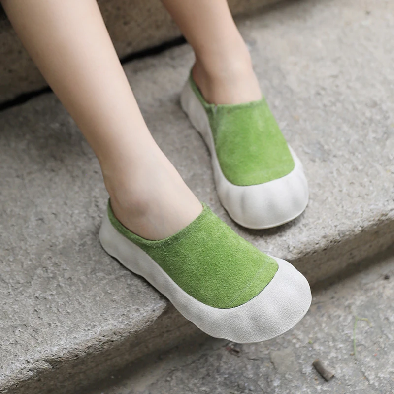 福利牛皮拖鞋包头厚底防水台拖鞋真皮复古坡跟女皮拖夏季新款百搭