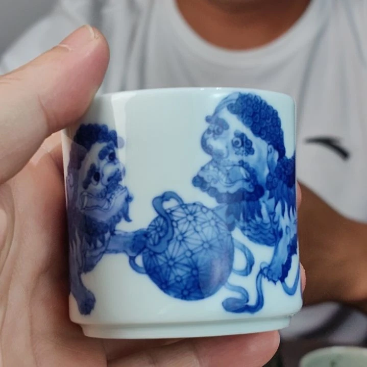 摆件手绘景德镇青花主人杯