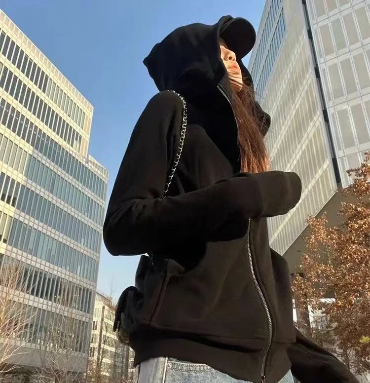 [胖鹅张] 修身显瘦运动连帽卫衣外套#6871[实物以直播间展示为准]