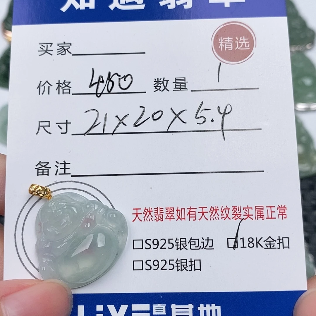 颈饰银S925镶嵌翡翠