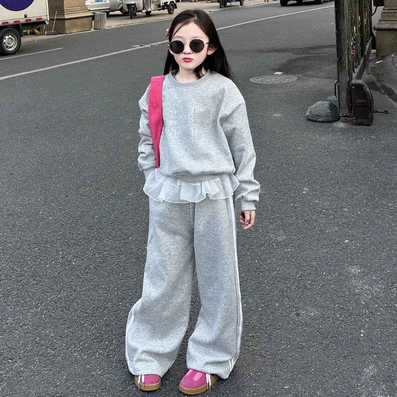 女童春季卫衣套装时髦洋气休闲运动裤子2025中大童女孩秋款上衣潮