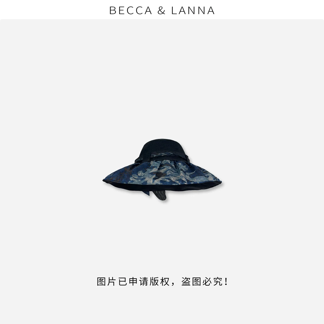 D0241 女士休闲百搭气质青花瓷遮阳渔夫帽