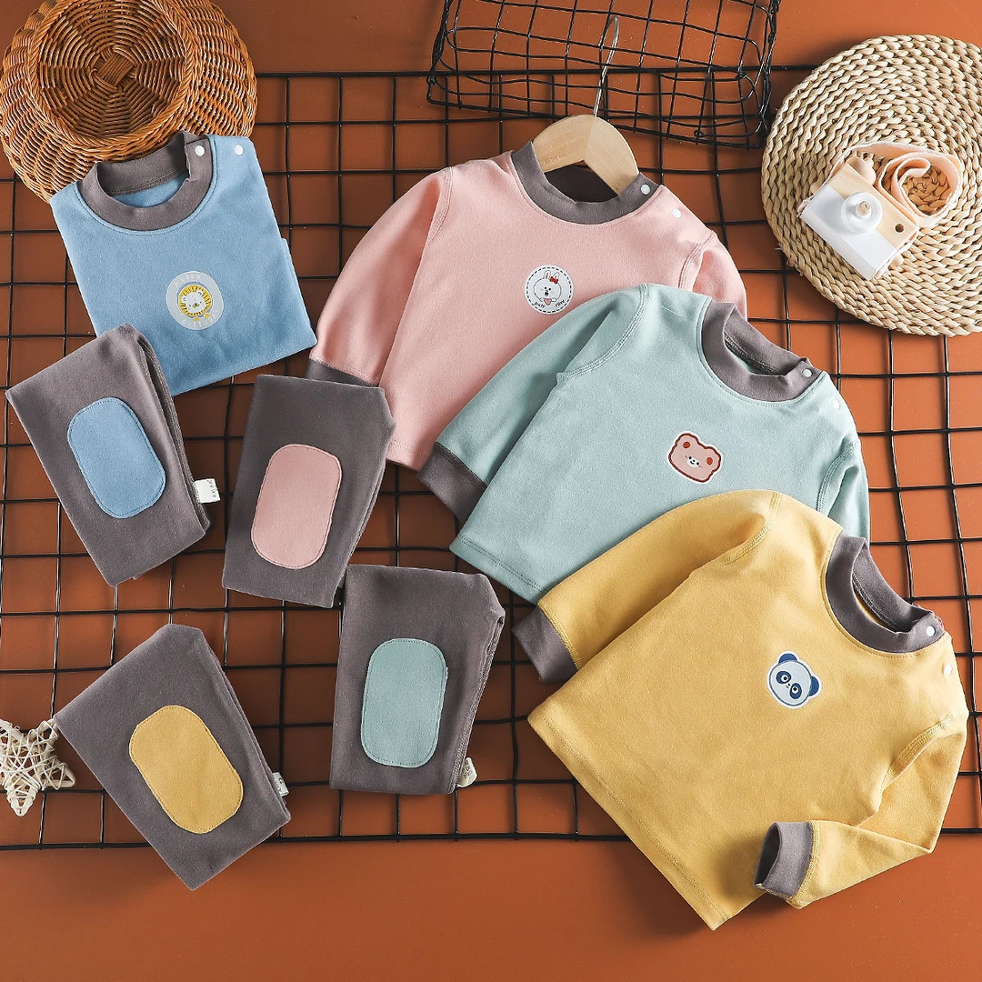 300克舒绒无骨婴儿高腰护肚裤套装秋冬宝宝套秋衣秋裤内衣打底