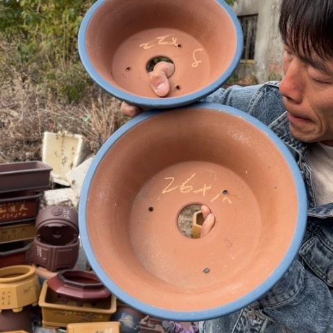 紫砂花盆特价包邮送盒