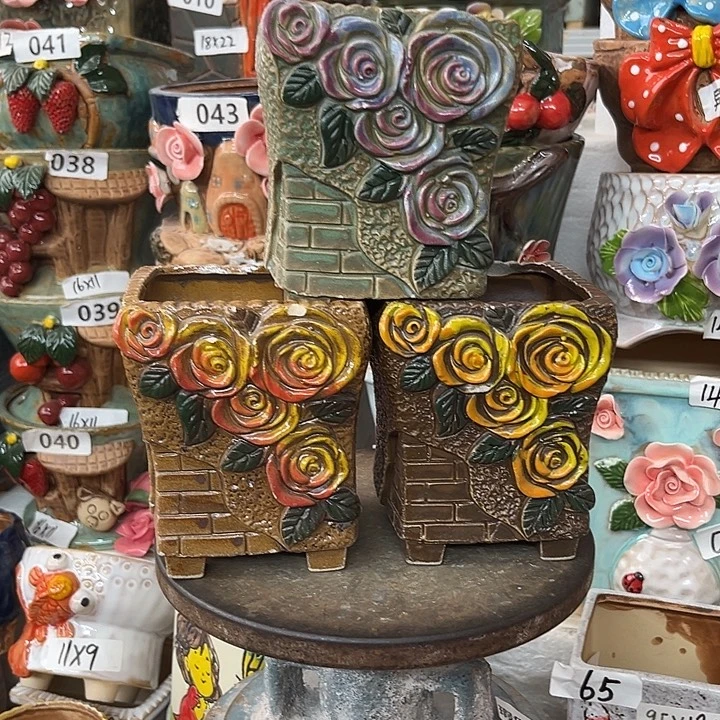 紫砂花盆粗陶材质多肉花盆