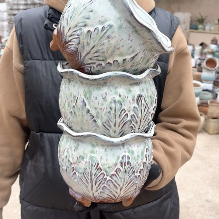 红陶白菜三个口径16.5*14