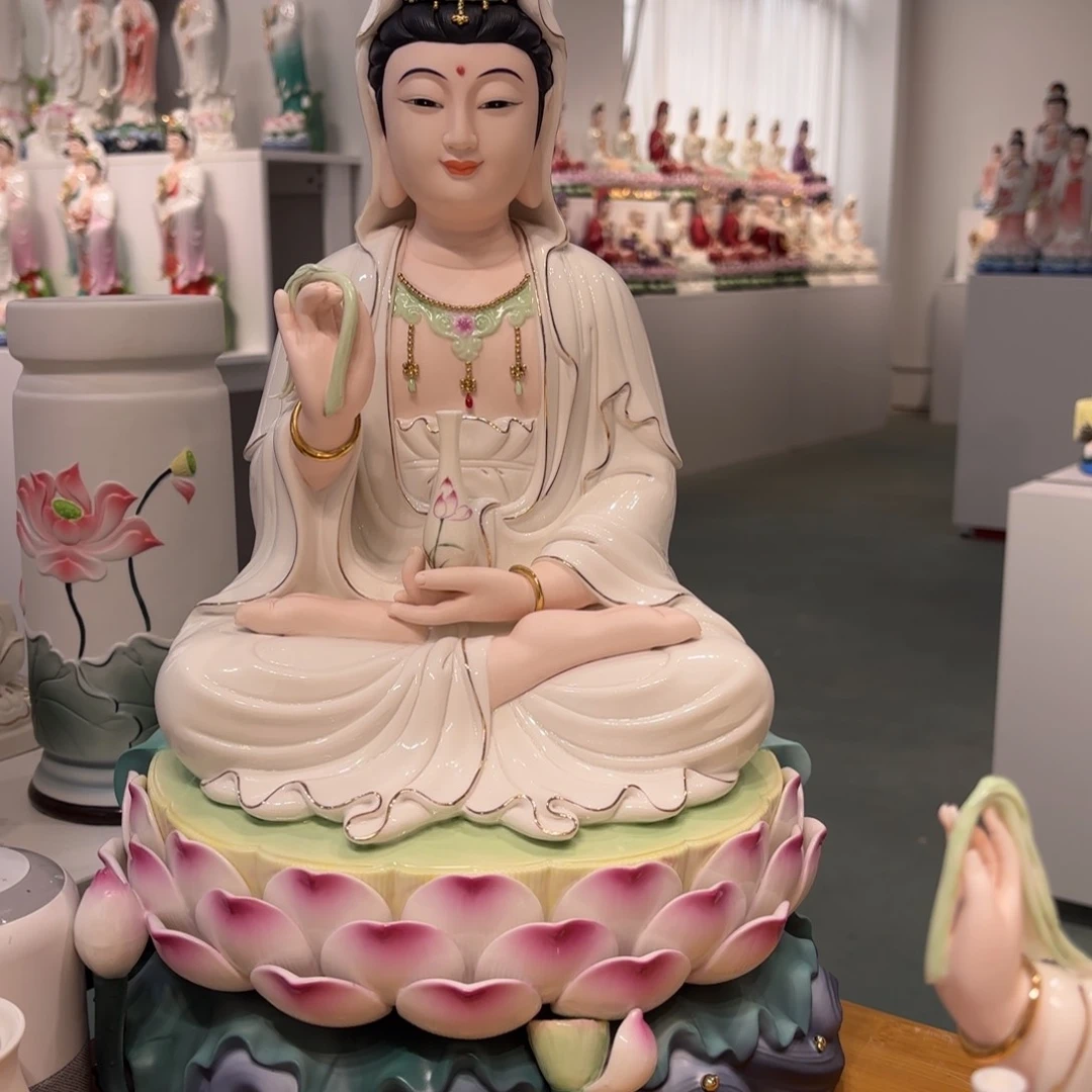 摆件瓷摆件观音18吋