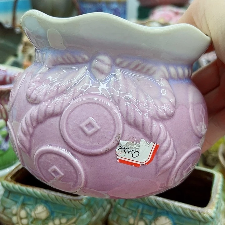 多肉绿植陶瓷花盆9.9包邮，有孔