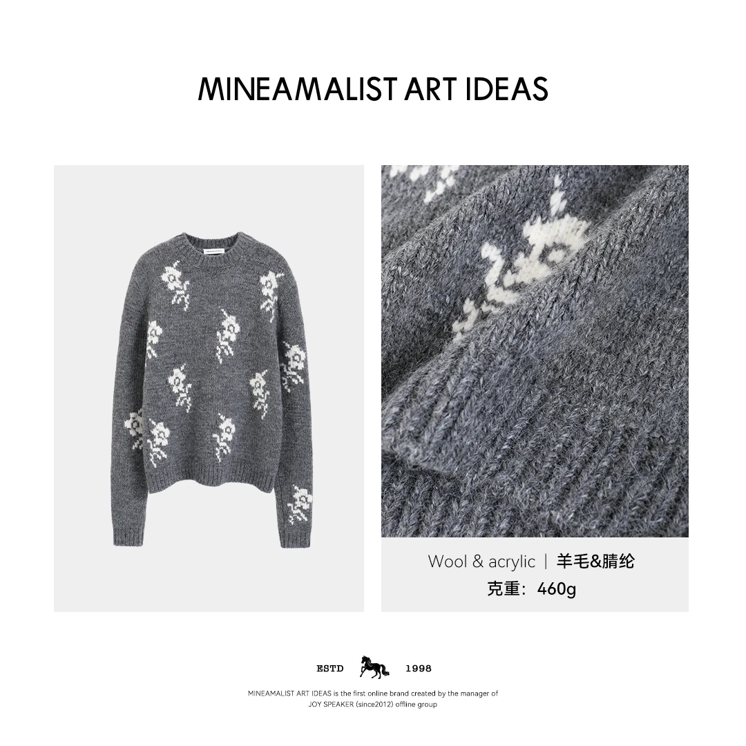 MINEAMALIST ART IDEAS秋冬JIL.S圆领提花圆领毛衣4745M