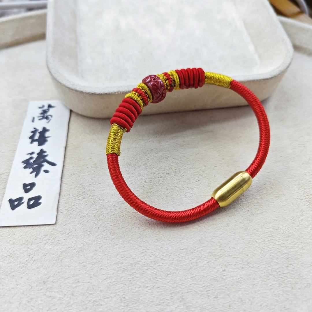 含辰砂工艺品红色水飞砂转运珠软管手串G672 zs