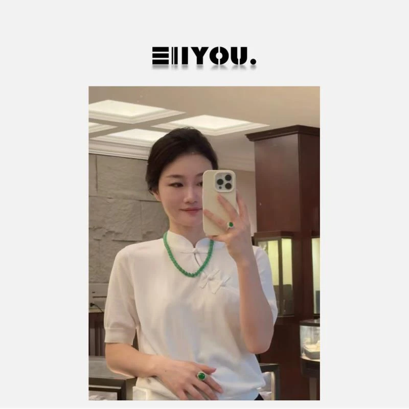 【ENYOU定制】新中式 盘扣针织中袖