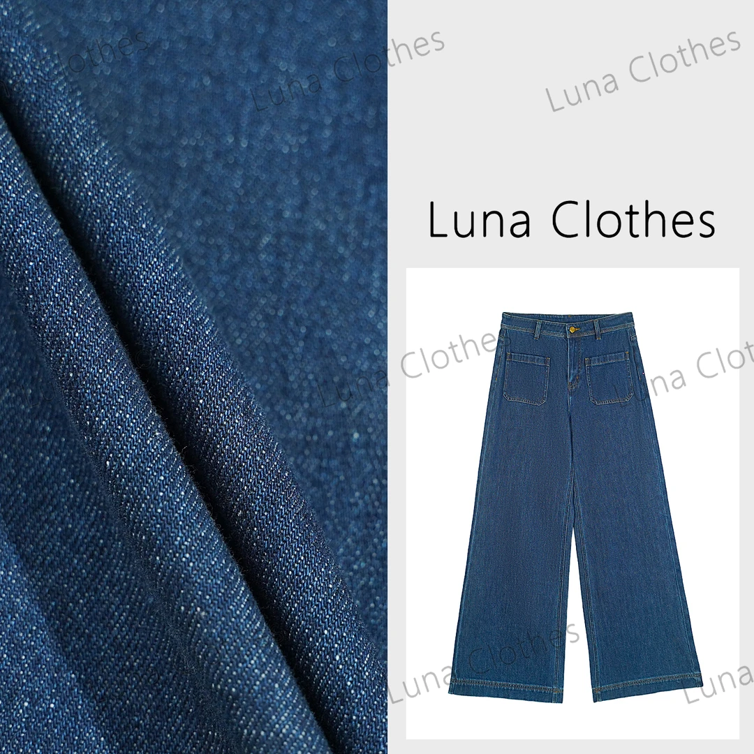 张妍LUNA‘前幅双口袋设计时尚简约洗水工艺牛仔裤WZ-128-1