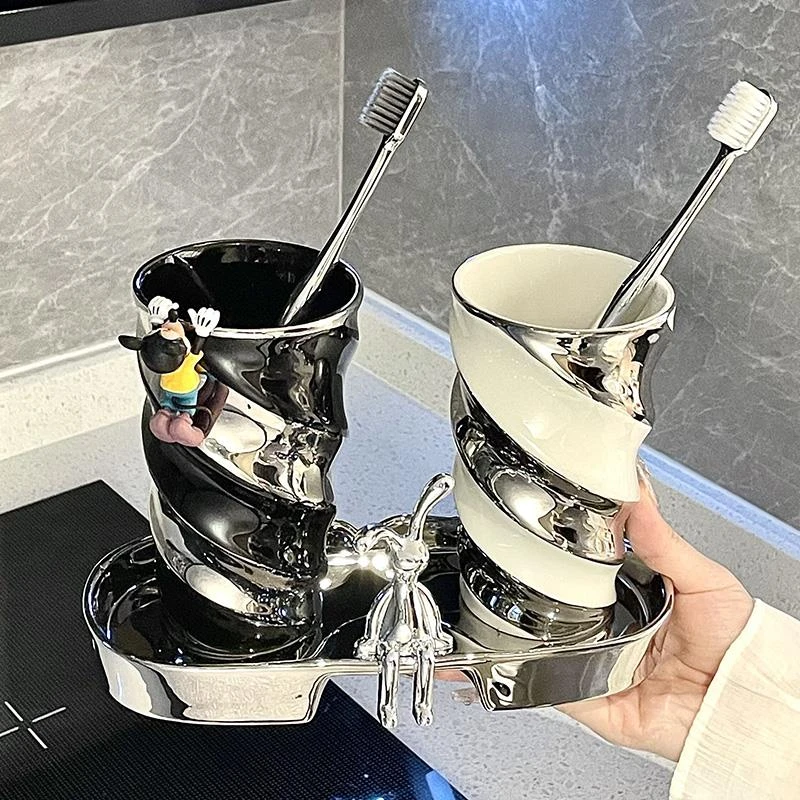 漱口杯刷牙杯家用牙杯高颜值牙刷杯情侣牙具杯陶瓷牙缸洗漱杯杯子