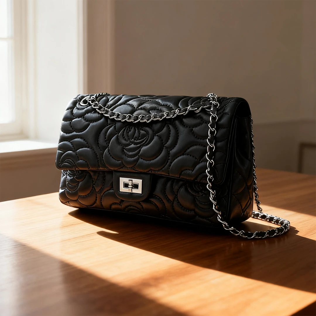 轻奢小众真皮女包高级感山茶花链条包单肩斜挎腋下包羊皮百搭包包