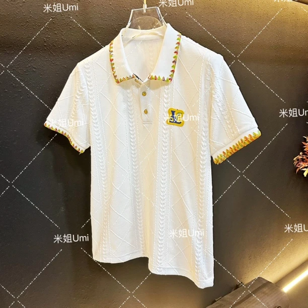 L新款夏季轻奢设计师款男士PoLo衫时尚翻领潮牌短袖