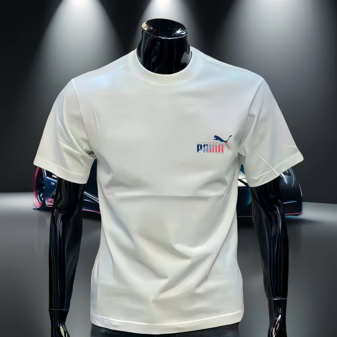 纯棉夏季t恤男重磅新款宽松简约潮流潮牌圆领短袖体恤男士半袖ins