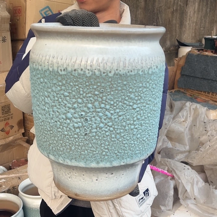 紫砂茶碗蓝泡泡口径25高度31