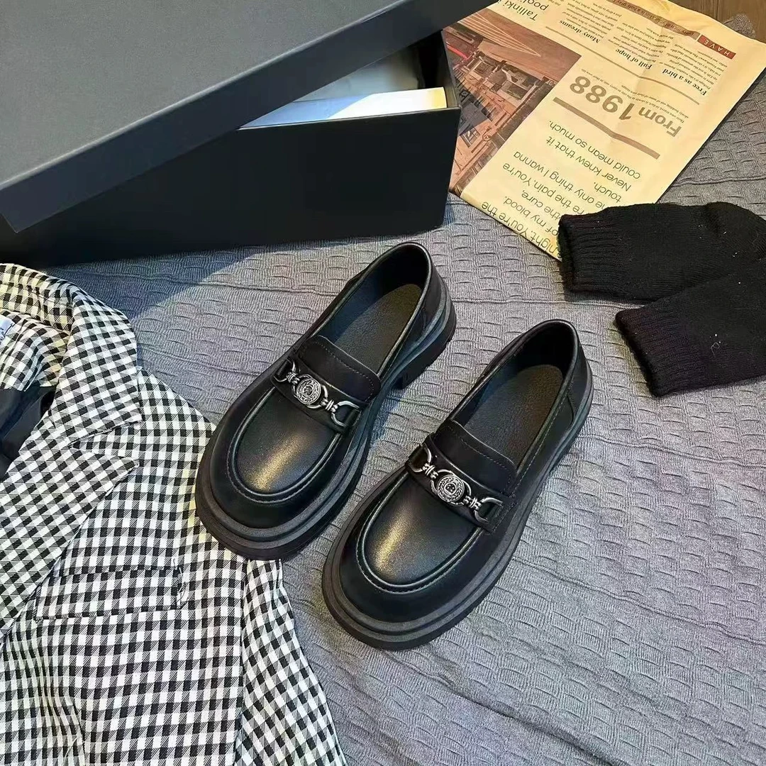 一脚蹬厚底乐福鞋2025春秋新款英伦风单鞋女1303