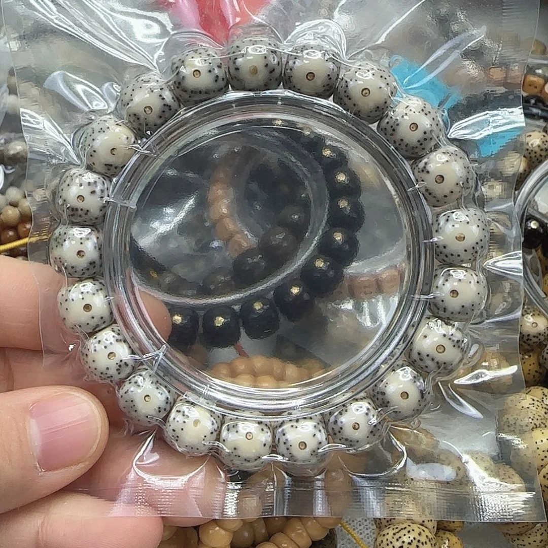 星月菩提手串108高端卡姿兰奶奶灰大眼睛星月菩提11×10单圈
