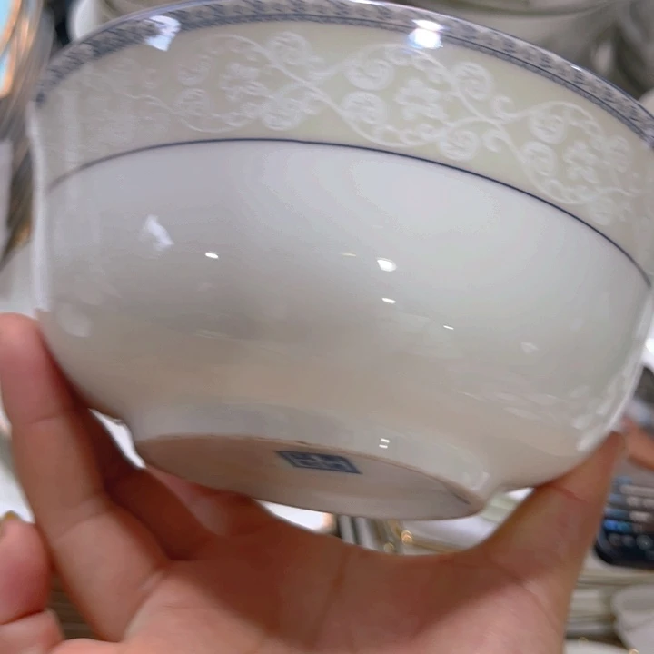 瓷片小资六寸面碗微瑕四个