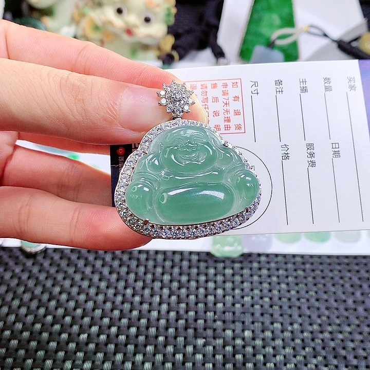颈饰银S925镶嵌翡翠翡翠