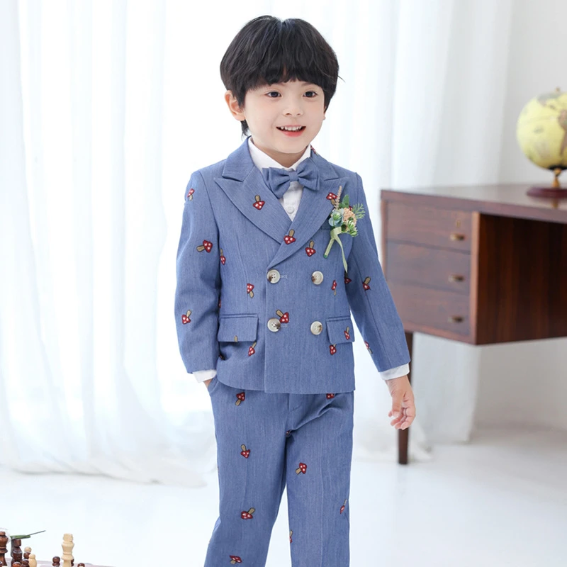 儿童西装礼服英伦绅士西服套装男宝宝周岁花童礼服演出服92095