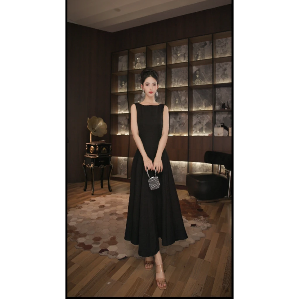 七爷定制 国内设计师品牌 显瘦气质重工连衣裙9788