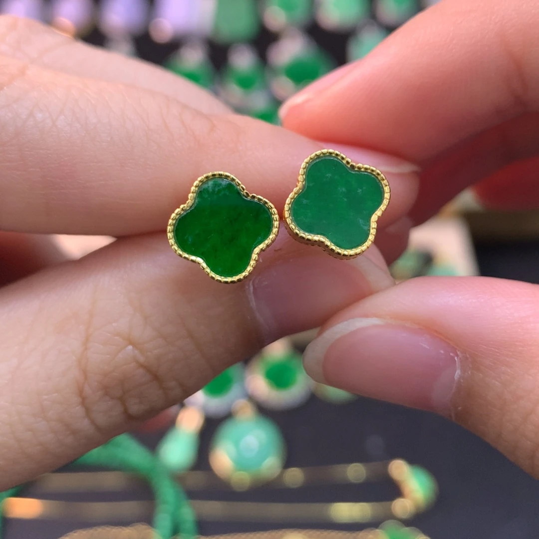 翡翠未镶嵌耳饰耳钉