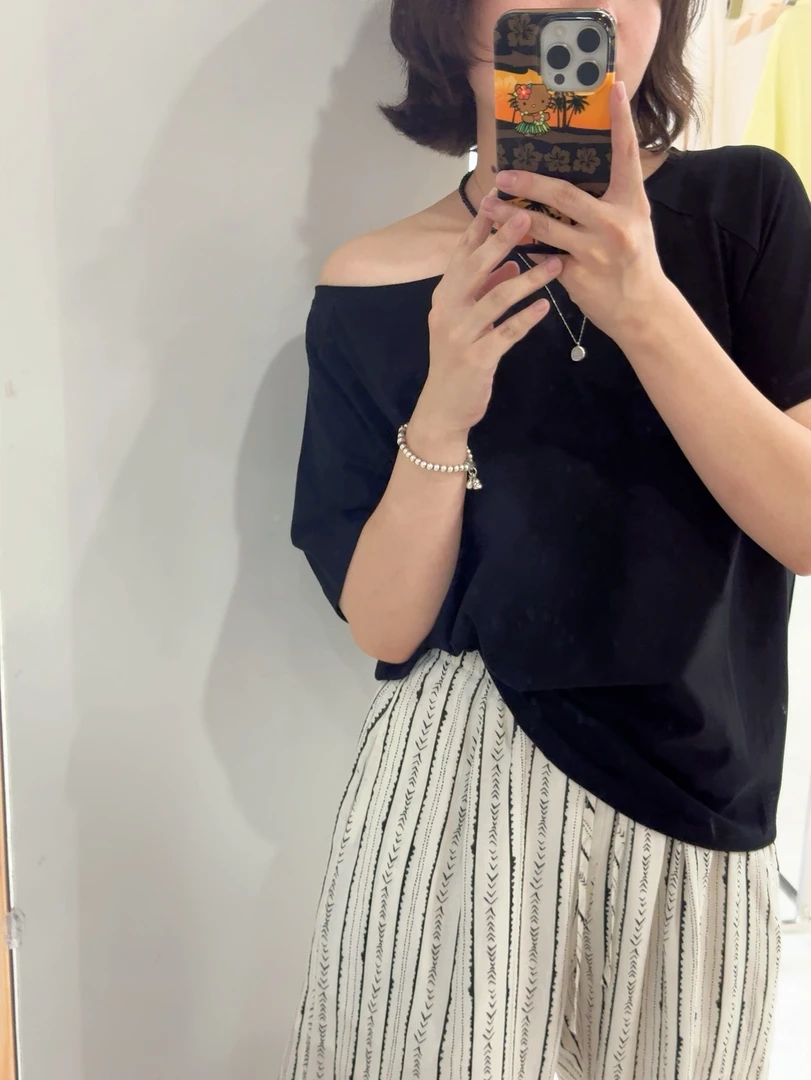 SANSAN【氛围T】超简约的纯色T 棉感露肩T