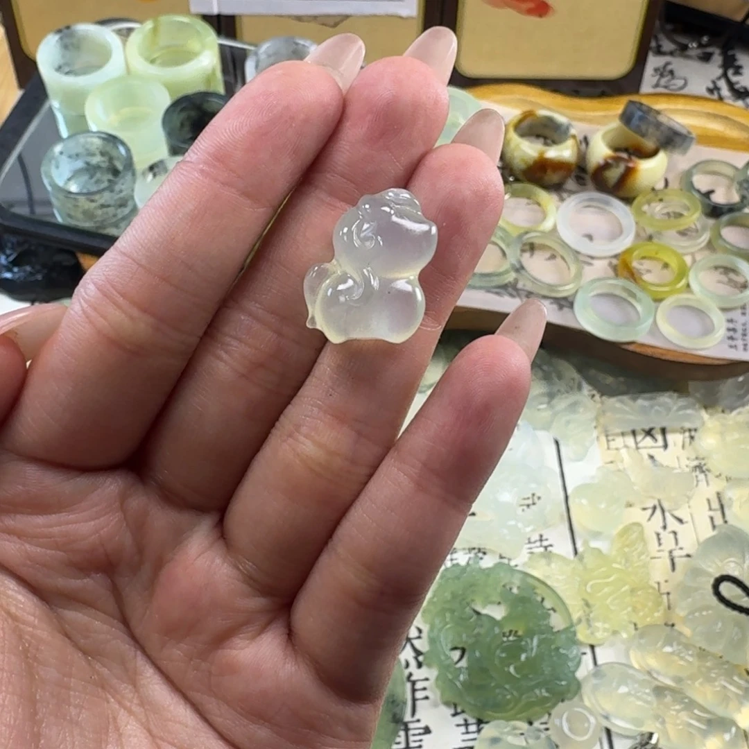 白***～蛇纹石玉合金戒指