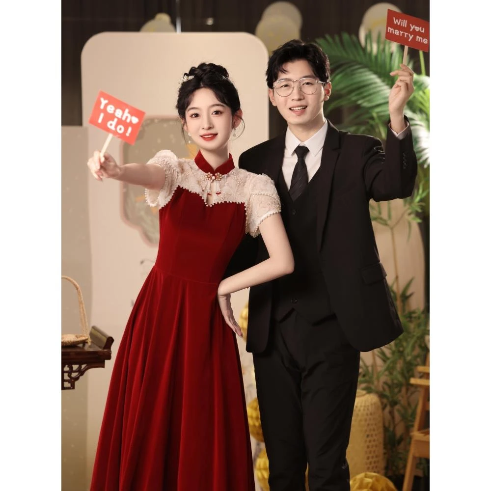 新中式敬酒服2025新款新娘结婚订婚领证登记礼服裙小个子平时可穿