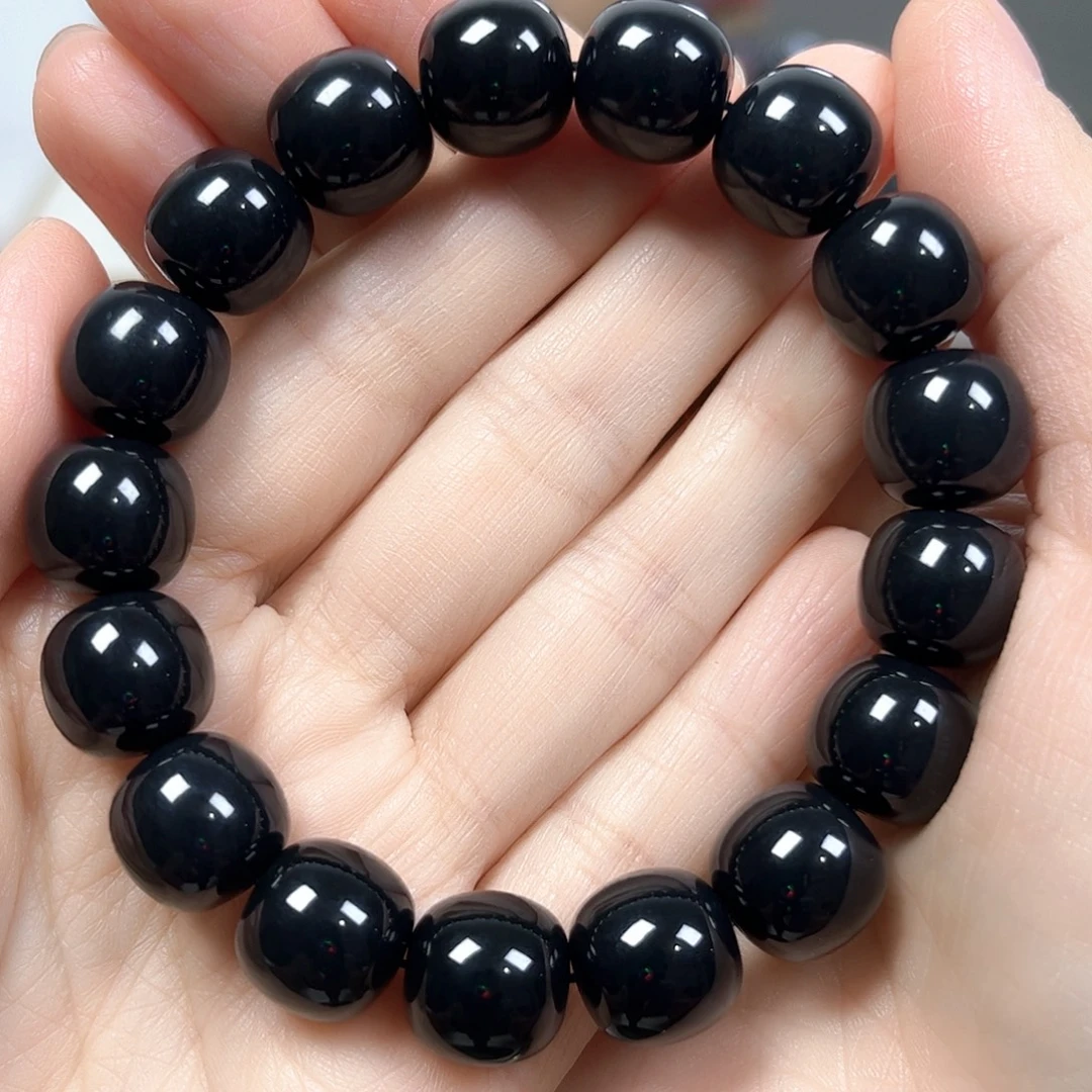 和田玉未镶嵌手串卡12.9老形珠