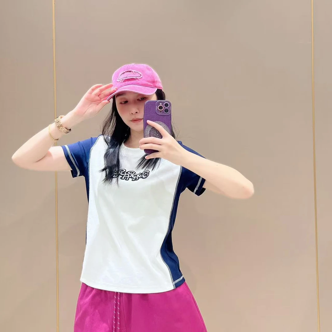 修身小版型新款短袖508233显瘦洋气时尚百搭休闲体恤半袖圆领