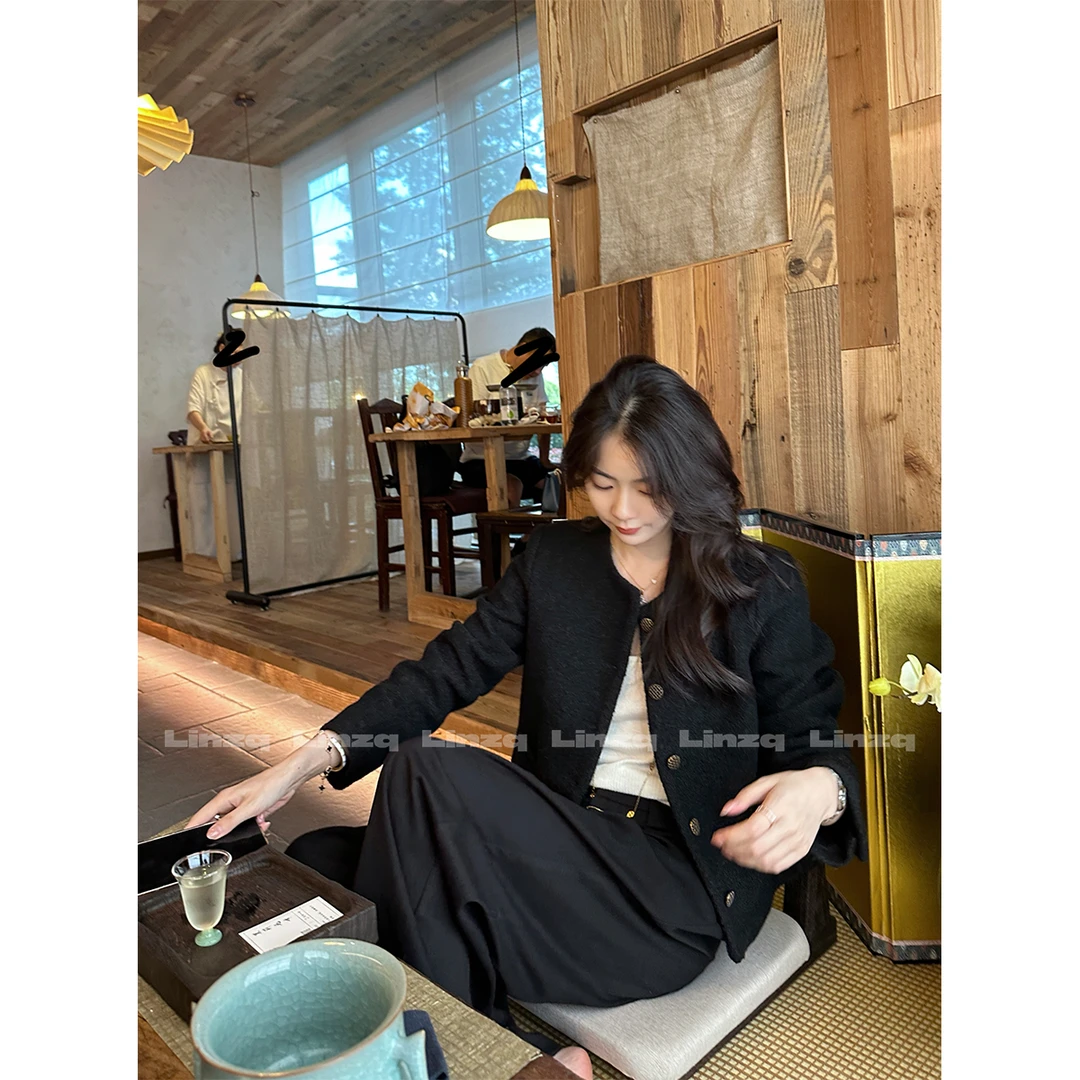 现货 林子秋 【秋日奢感】高级羊毛气质短款小香外套