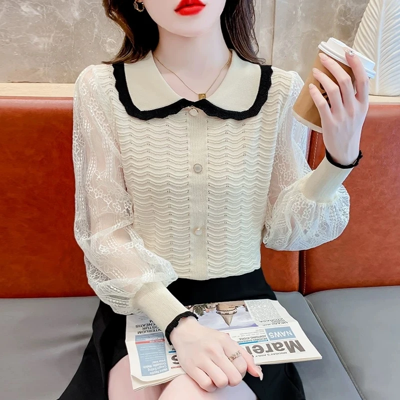 （163-260）小个子洋气秋季针织上衣女