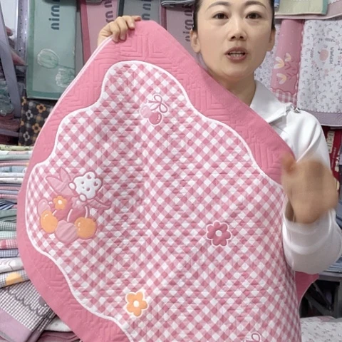 棉特价粉色小格子