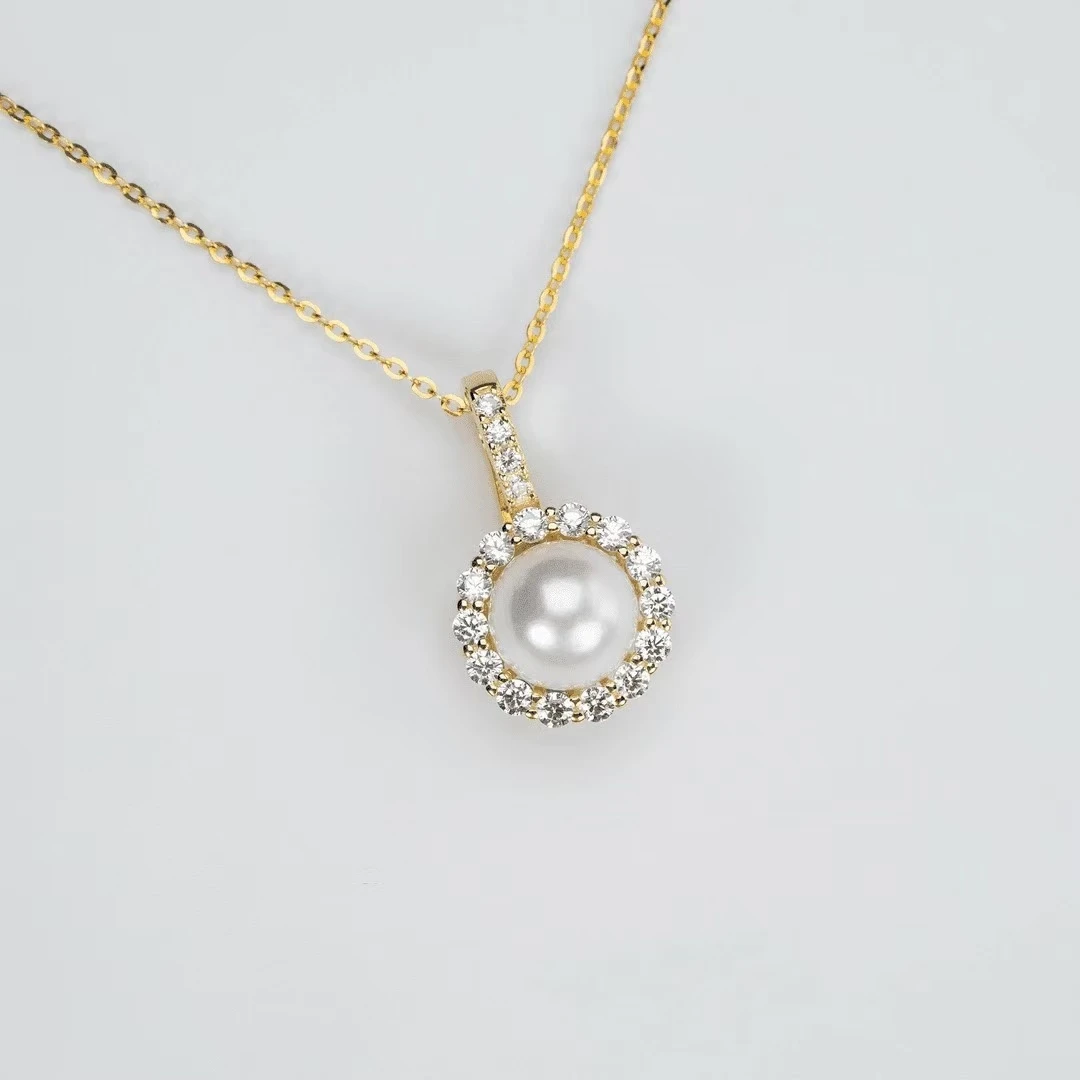 【太阳花】8-9MM天然淡水珍珠万能扣项链气质强光锁骨链XL80339SY