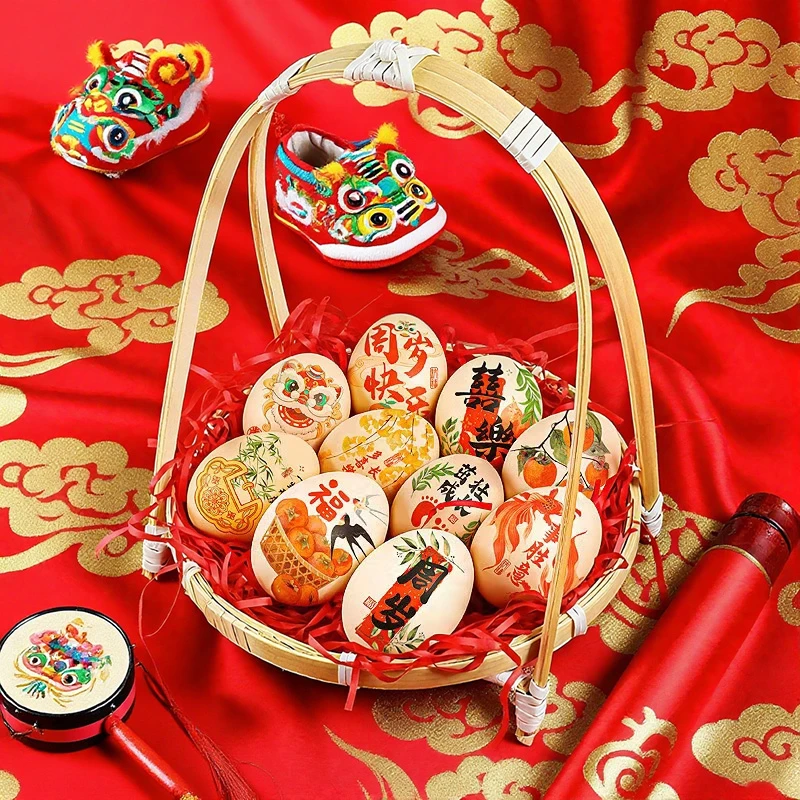 喜蛋鸡蛋贴纸宝宝周岁满月百天中式订婚喜字贴纸生日快乐抓周滚灾