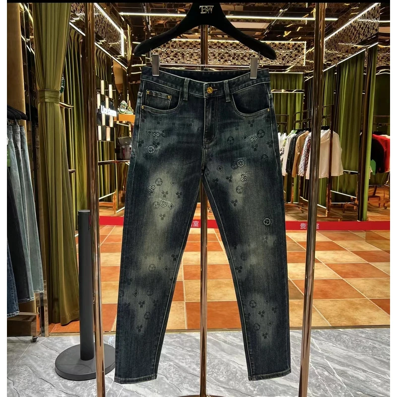 赏【KK专属】秋冬新款轻奢潮牌重工定制洗水牛仔裤（77026）